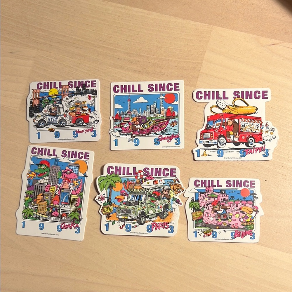 Brandy Melville Chill Since Graphic Stickers Set